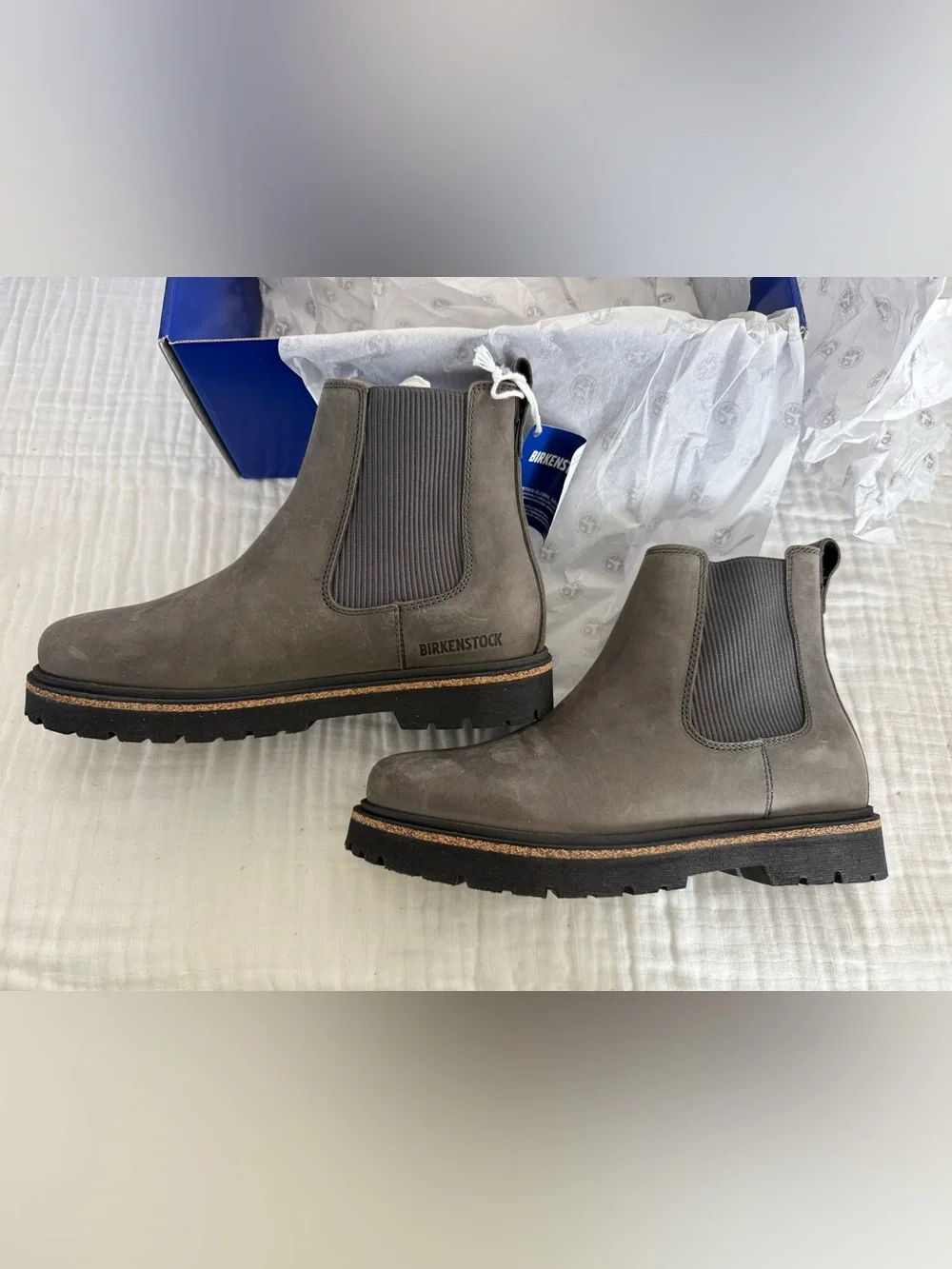 NWT Birkenstock Highwood Slip On Mid Nubuck Leather Boots Size 38 Medium/Narrow